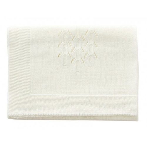 Gebreide poppendeken creme