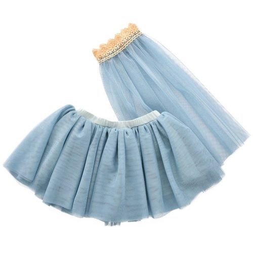 Tule rok met sluier blauw 3-5 jaar
