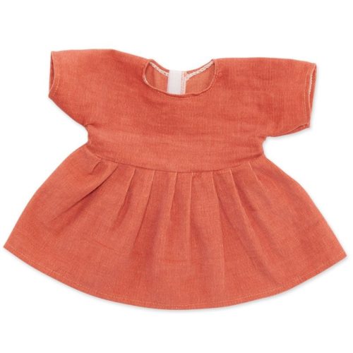 Corduroy jurk peach Voor Knuffelpop