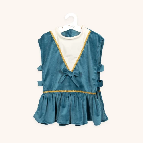 VINTAGE CIRCUSVESTJURK, BLAUW