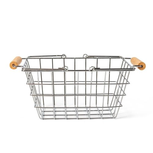 Winkelmandje met houten handvatten