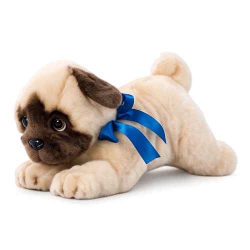 Liggende Mops Pup 26cm