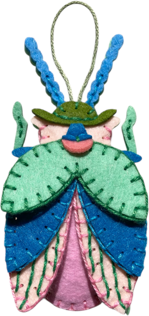 DIY blauw/groene vleugelinsect