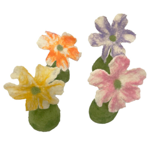 Vaas met bloemen/4 stuks