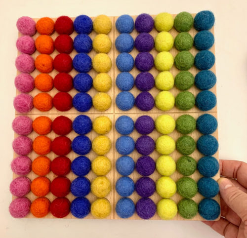 Montessoribord Felle kleuren / 101 stuks