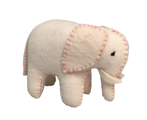 Wit Olifant Roze Stitching