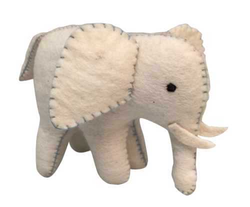 Wit Olifant Blauw Stitching