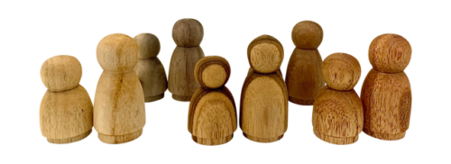 Mini houten Houten figuren / 10 stuks