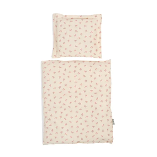 Poppenbedset roze strik, 50cm