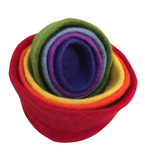 Regenboog stapelschaaltjes / 7-delig