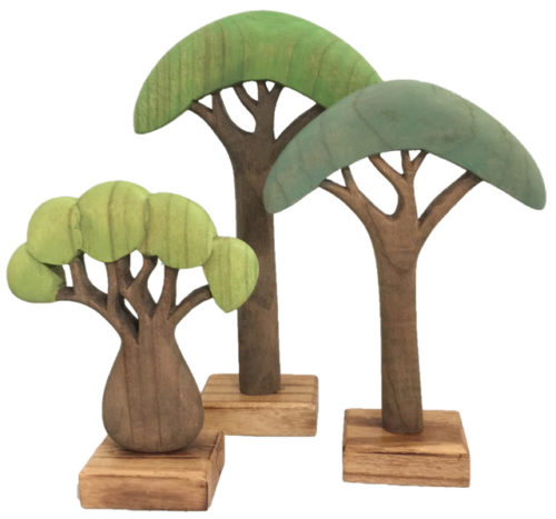 Afrikaanse bomen gekleurd / 3-delig