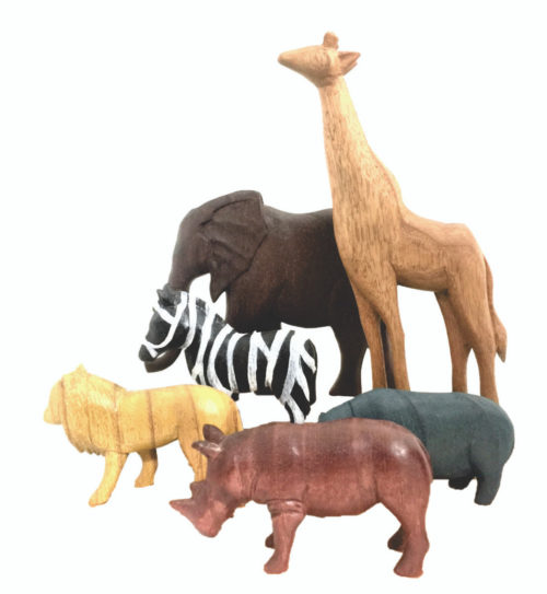 Afrikaanse houten dieren / 6-delig