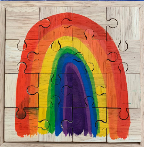 Felle kleuren Regenboog Puzzle / 16 stuks