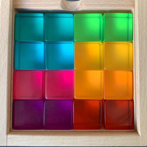 Felle kleuren Acryl Kubussen / 16 stuks