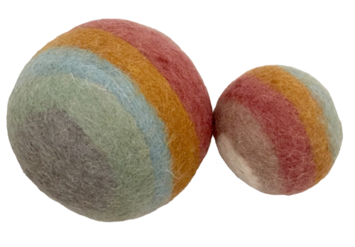 Regenboogballen in aardetinten / 2 stuks