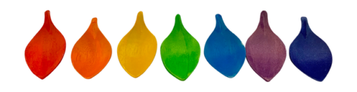 Mini Regenboog Blad Schaaltjes / 7 stuks