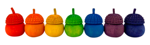 Mini Regenboog Eikelpotjes / 7 stuks