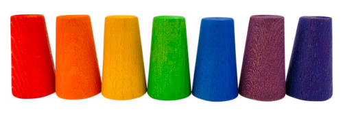 Mini Regenboog Kegels / 7 stuks