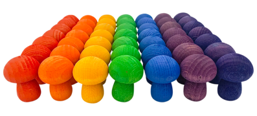 Mini Regenboog Paddenstoel / 49 stuks