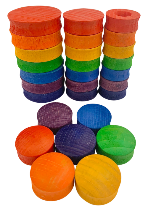 Mini Regenboog Rondjes / 28 stuks