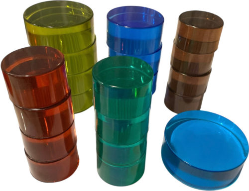 Grote Mandala Acryl schijven, cool / 21 stuks