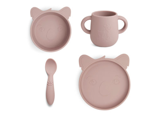 Lykke siliconen eetset 4-pack Koala-Houtroze