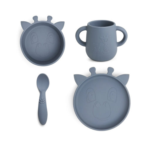 Lykke siliconen eetset 4-pack Giraf