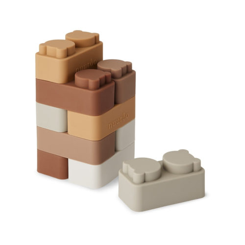 Pile siliconen bouwstenen - 10 pcs-Bruine kleurenmix