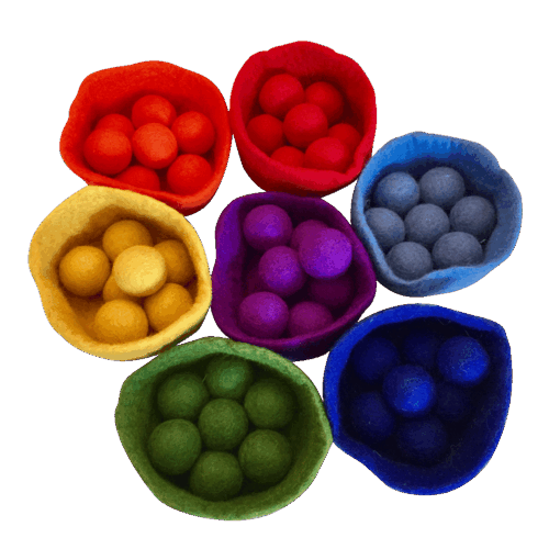 Regenboog ballen- en schaaltjesset / 56-delig, 0+