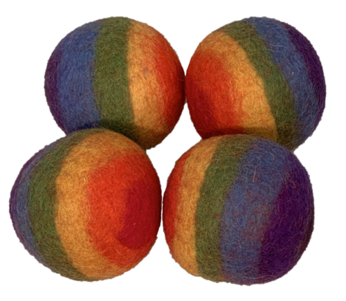 Regenboog Bal 7.5cm / 4 stuks