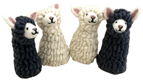 Schapen Vingerpoppen / 4 stuks