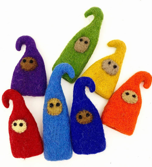 Regenboog Elfje vingerpoppen / 7 stuks