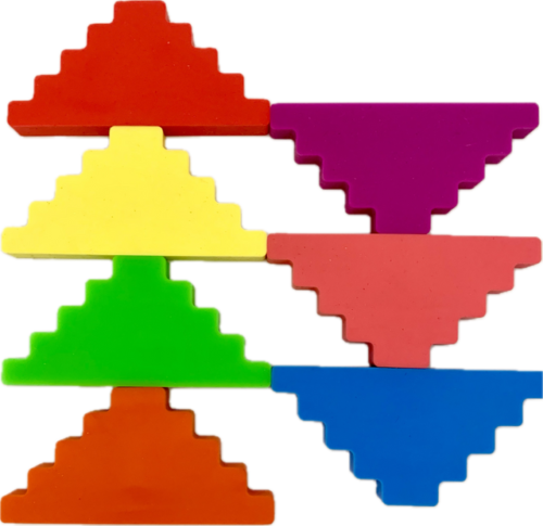 Siliconen trapvormige blokken / 7 stuks
