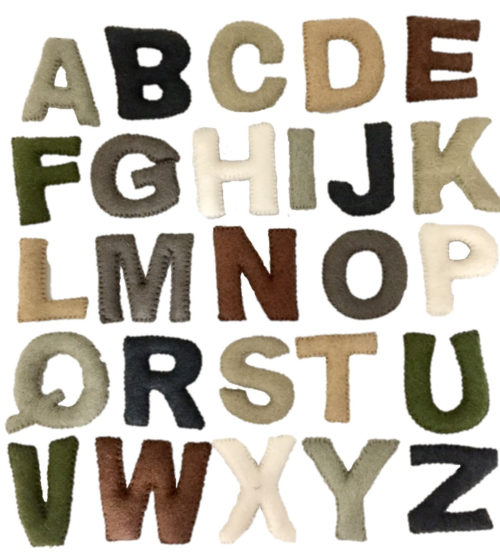 Hoofdletters Naturel Geborduurd 7cm H