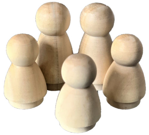 Houten familie / 5-delig