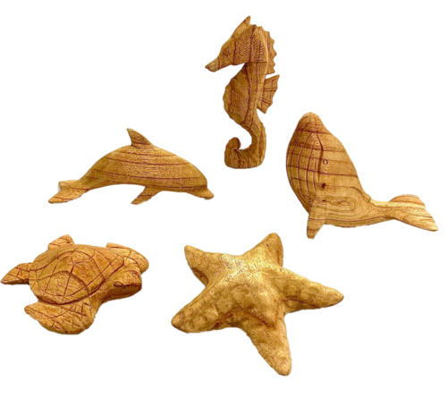 Zeedieren Met de hand gesneden / 5 stuks