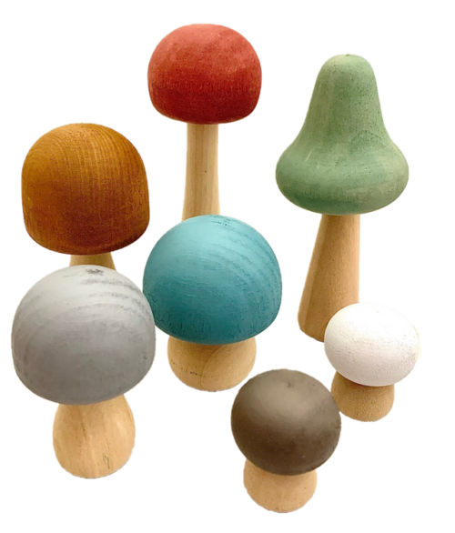 Aardetinten Paddenstoelen / 7 stuks
