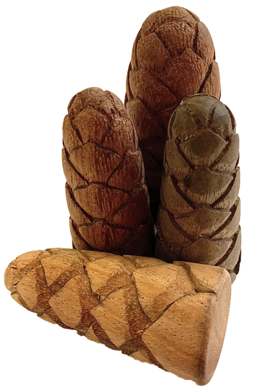 Mini houten Bloemknoppen / 6 stuks mix