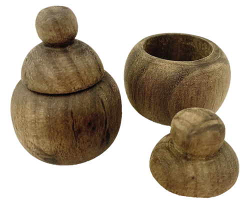Mini houten Waru Potje / 6 stuks