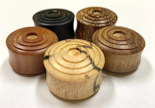 Mini houten Bol lined front / 5 stuks
