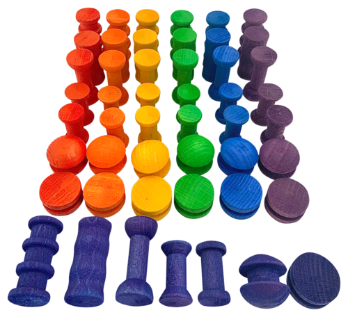 Mini Regenboog Spoelen / 49 stuks