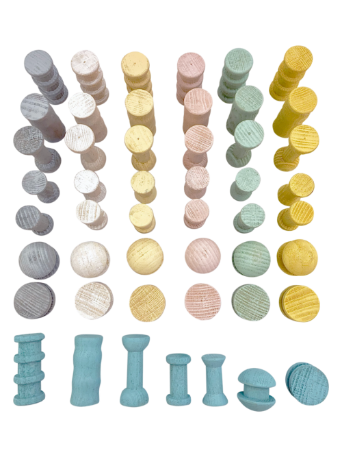 Mini Pastelkleurige Spoelen / 49 stuks