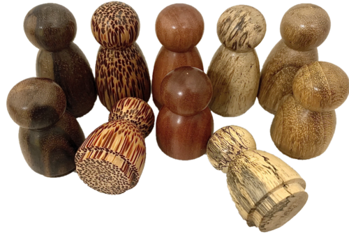 Mini houten bosfiguren / 10 stuks