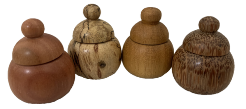 Mini houten Tooth Fee Potjes / 4 stuks