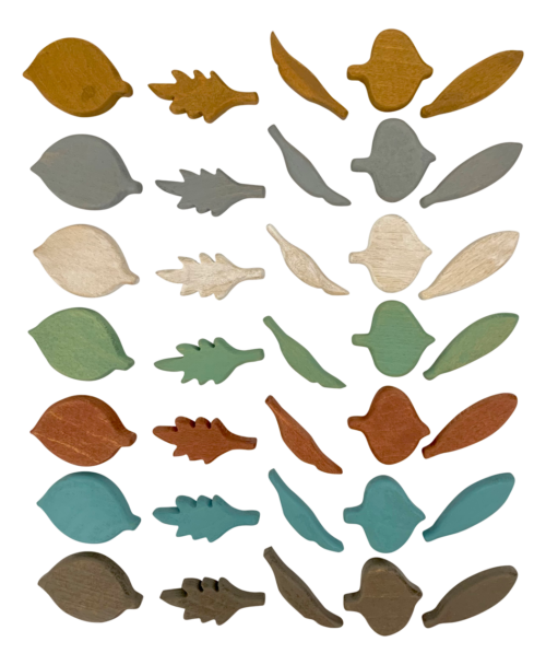 Mini Aardetinten Blad Shapes / 35 stuks