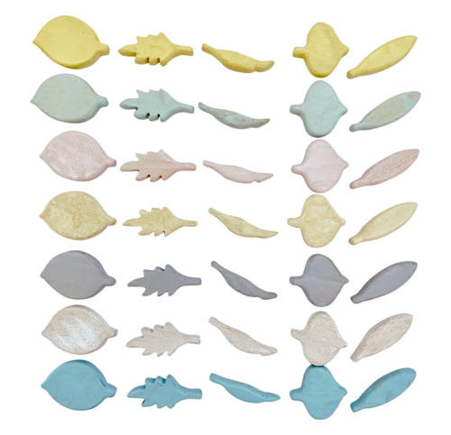 Mini Pastelkleurige Blad Shapes / 35 stuks