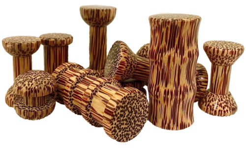 Mini houten Spoel Set Kokosnoot / 10 stuks
