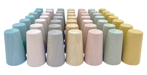 Mini Pastelkleurige Kegels / 49 stuks