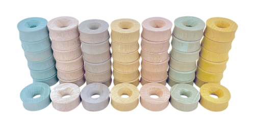 Mini Pastelkleurige Ring 2.5cm / 49 stuks