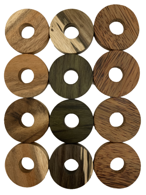 Mini houten Houten ringen / 12 stuks